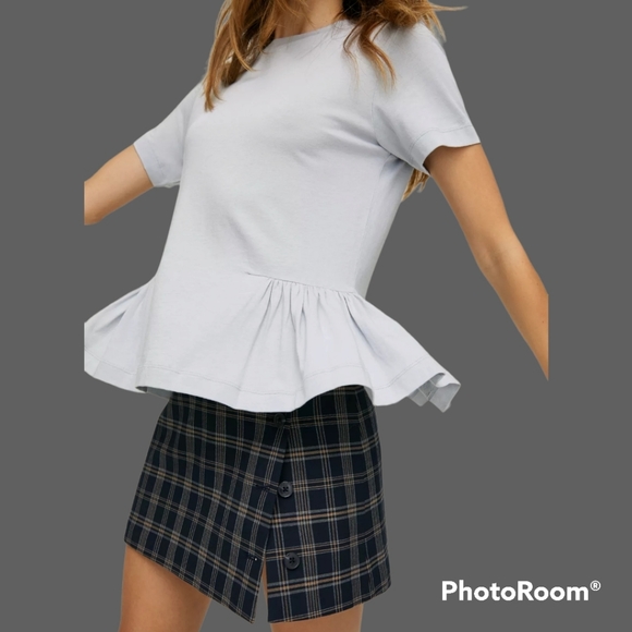 NWOT – White Small Aritzia Minerva Peplum Top - Picture 6 of 8